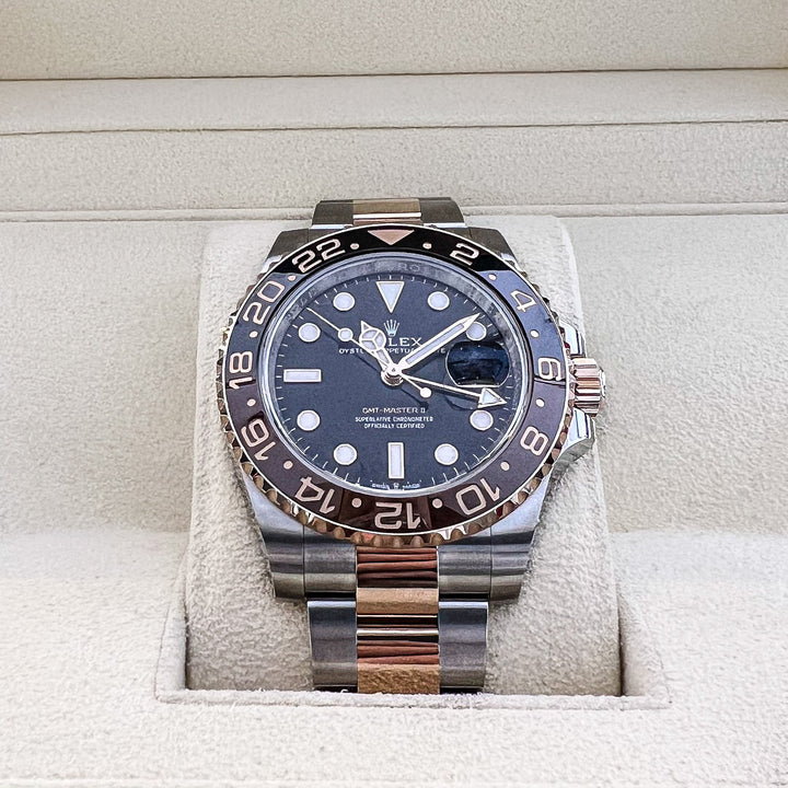 Rolex GMT-Master II 40mm 'Root Beer' Steel/RG Black Dial Button Markers 2024 Ref m126711chnr-0002 (#834)
