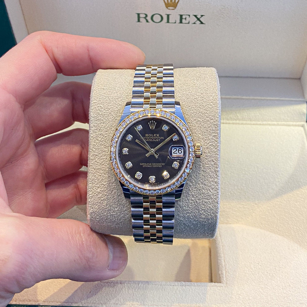 Rolex Datejust31 31mm Steel/YG Dark Grey Dial Diamond Markers 2024 Ref m278273-0022 (#846)