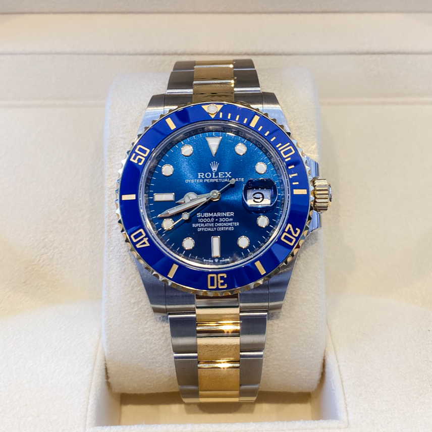 Rolex Submariner-Date 41mm 'Bluesy' Steel/YG Blue Dial Button Markers 2024 Ref m126613lb-0002 (#859)