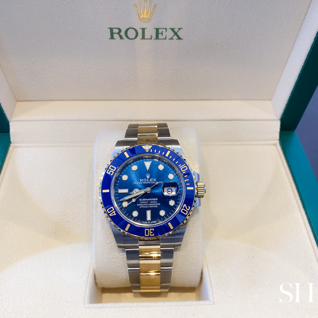 Rolex Submariner-Date 41mm 'Bluesy' Steel/YG Blue Dial Button Markers 2023 Ref m126613lb-0002 (#508)