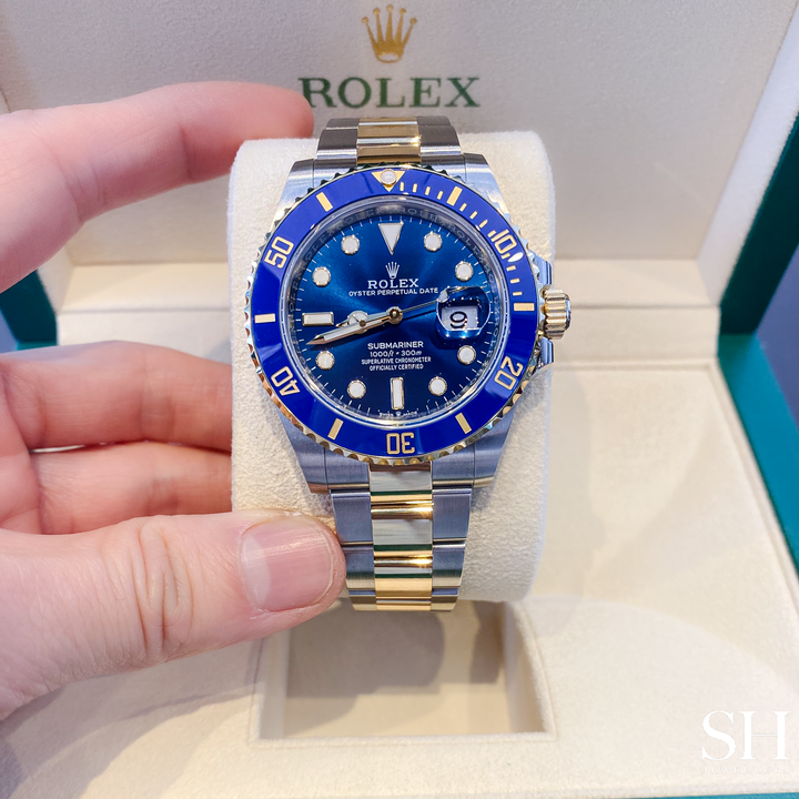 Rolex Submariner-Date 41mm 'Bluesy' Steel/YG Blue Dial Button Markers 2023 Ref m126613lb-0002 (#508)