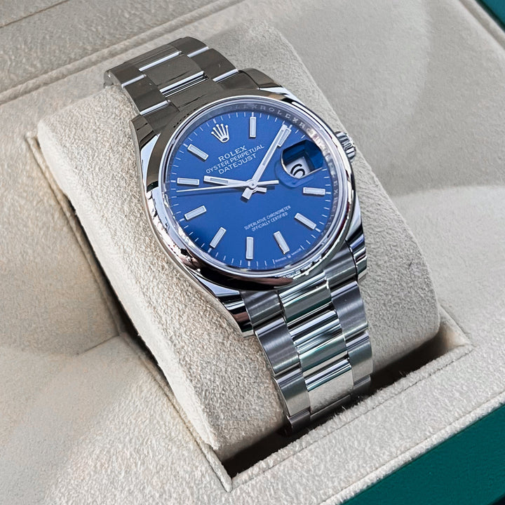 Rolex Datejust36 36mm Steel Blue Dial Stick Markers 2024 Ref m126200-0006 (#848)