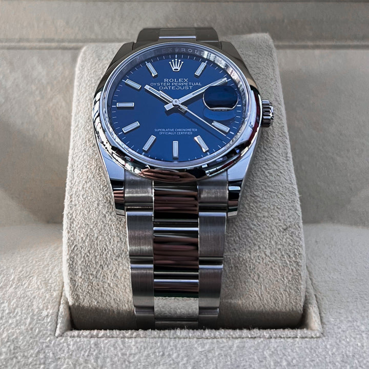 Rolex Datejust36 36mm Steel Blue Dial Stick Markers 2024 Ref m126200-0006 (#848)