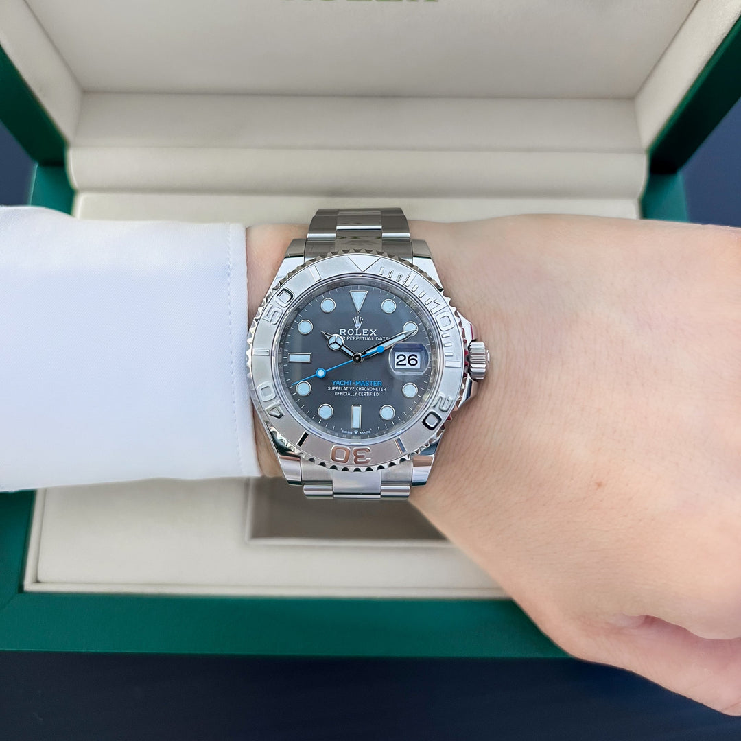 Rolex Yacht-Master40 40mm Steel/Plat Slate Dial Button Markers 2024 Ref m126622-0001 (#843)