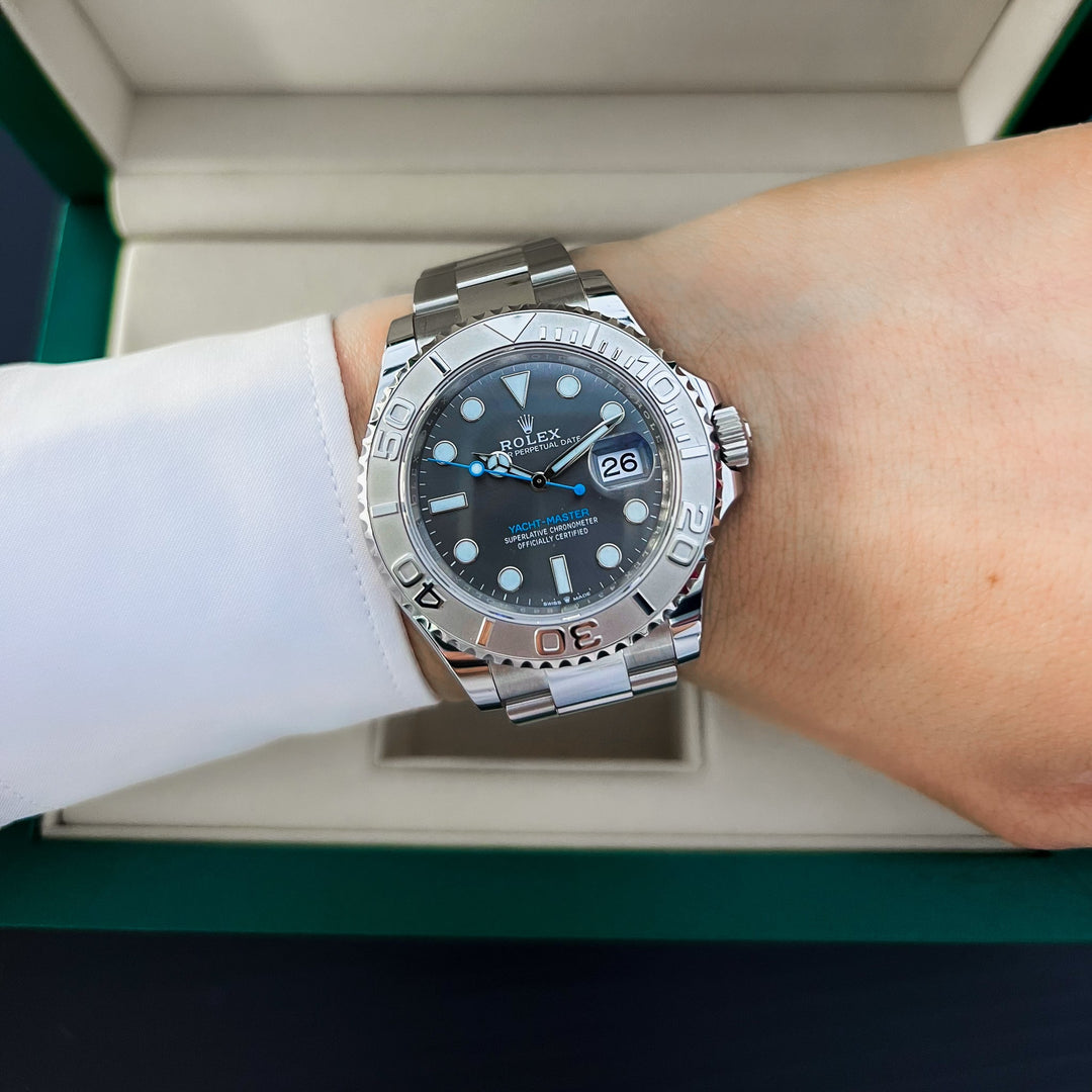 Rolex Yacht-Master40 40mm Steel/Plat Slate Dial Button Markers 2024 Ref m126622-0001 (#843)