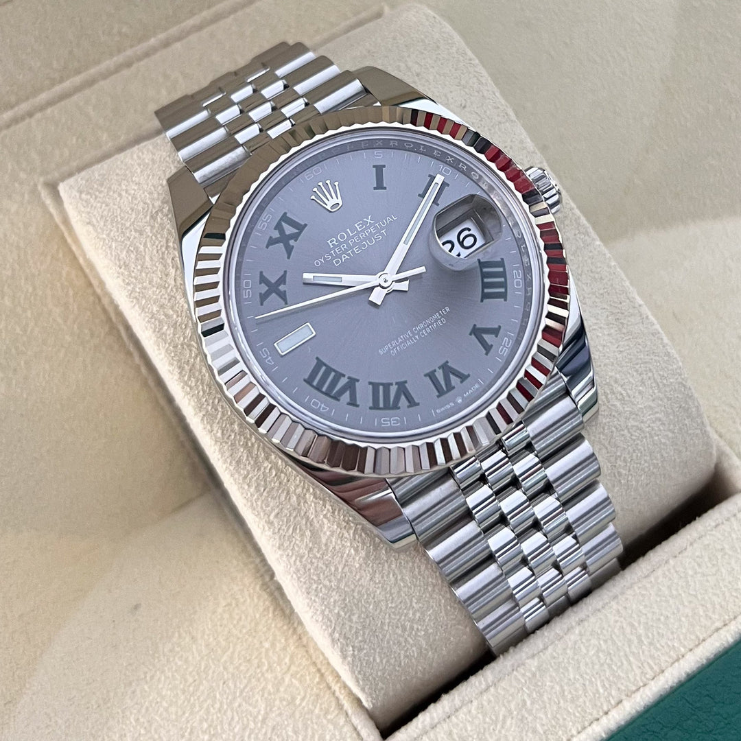 Rolex Datejust41 41mm 'Wimbledon' Steel/WG Slate Dial Numeral Markers 2025 Ref m126334-0022 (#914)