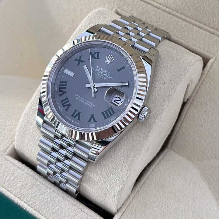 Rolex Datejust41 41mm 'Wimbledon' Steel/WG Slate Dial Numeral Markers 2025 Ref m126334-0022 (#914)