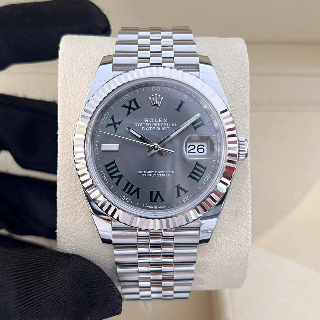 Rolex Datejust41 41mm 'Wimbledon' Steel/WG Slate Dial Numeral Markers 2025 Ref m126334-0022 (#914)