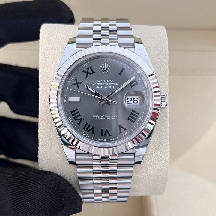 Rolex Datejust41 41mm 'Wimbledon' Steel/WG Slate Dial Numeral Markers 2025 Ref m126334-0022 (#914)