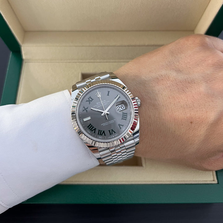 Rolex Datejust41 41mm 'Wimbledon' Steel/WG Slate Dial Numeral Markers 2025 Ref m126334-0022 (#914)