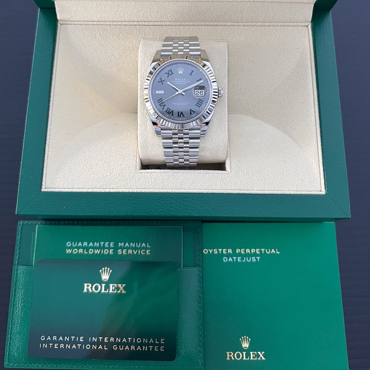 Rolex Datejust41 41mm 'Wimbledon' Steel/WG Slate Dial Numeral Markers 2025 Ref m126334-0022 (#914)