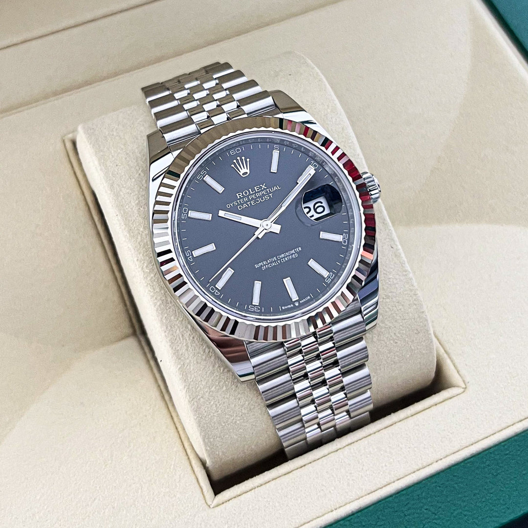 Rolex Datejust41 41mm Steel/WG Black Dial Stick Markers 2024 Ref m126334-0018 (#864)