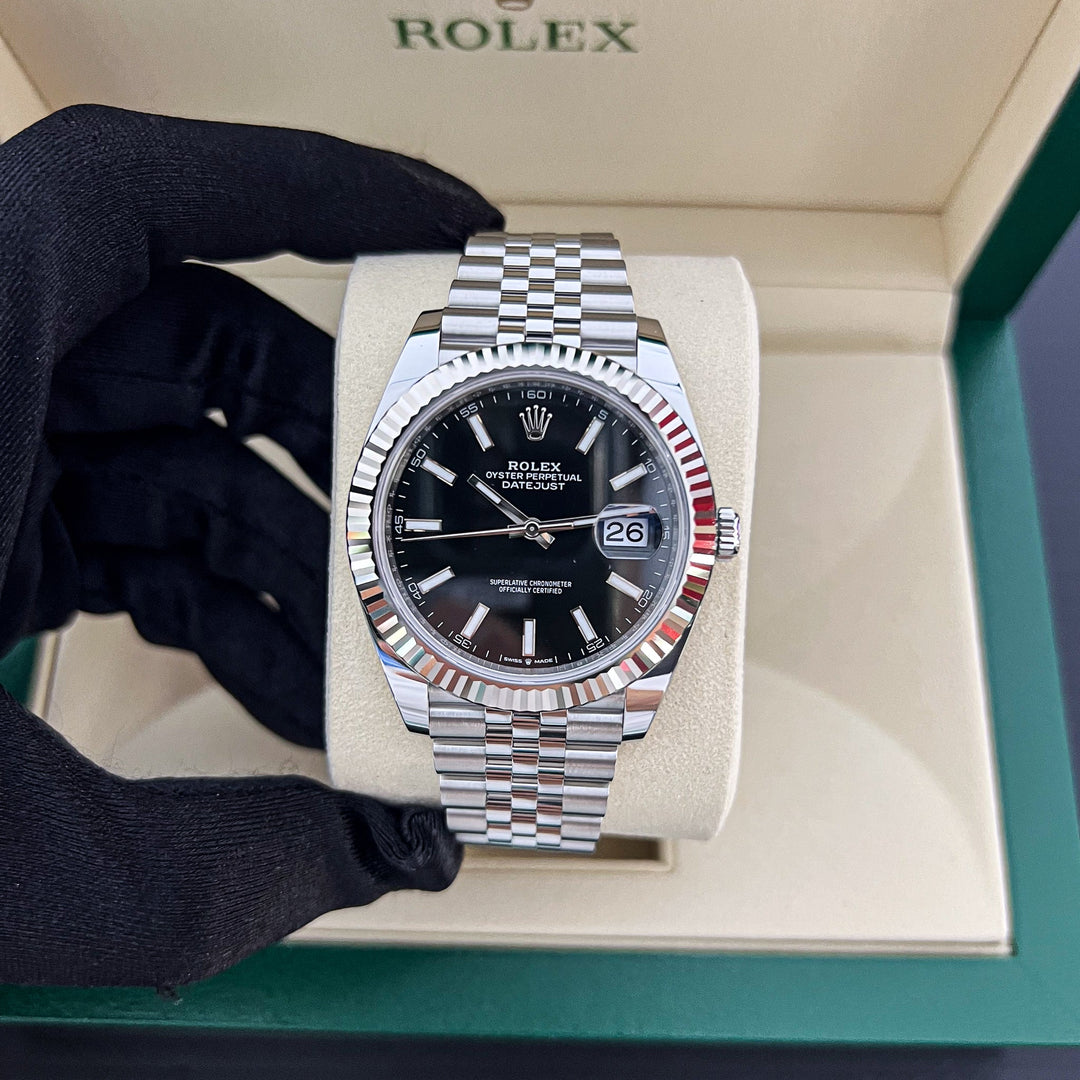Rolex Datejust41 41mm Steel/WG Black Dial Stick Markers 2024 Ref m126334-0018 (#864)