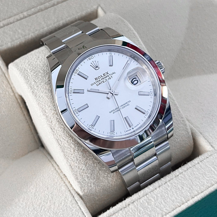 Rolex Datejust41 41mm Steel Silver Dial Stick Markers 2025 Ref m126300-0003 (#876)