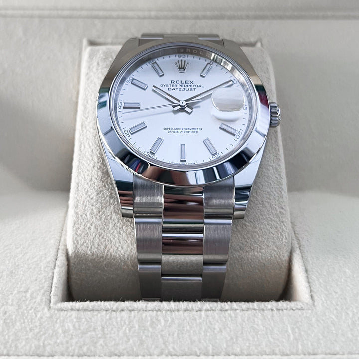 Rolex Datejust41 41mm Steel Silver Dial Stick Markers 2025 Ref m126300-0003 (#876)
