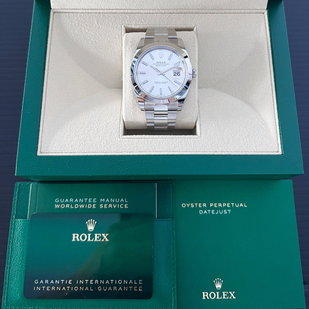 Rolex Datejust41 41mm Steel Silver Dial Stick Markers 2025 Ref m126300-0003 (#876)