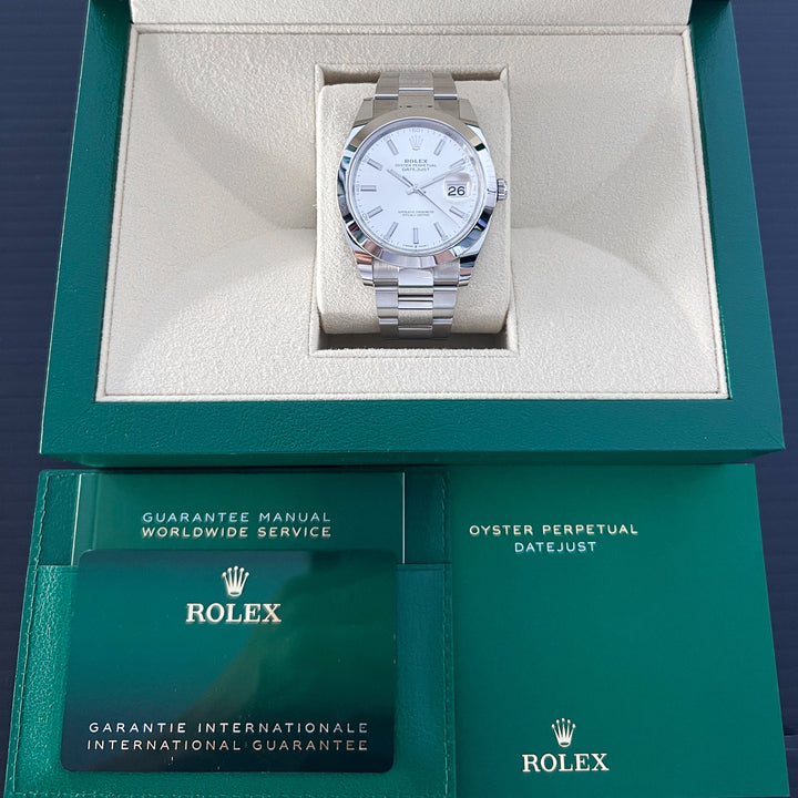 Rolex Datejust41 41mm Steel Silver Dial Stick Markers 2025 Ref m126300-0003 (#876)