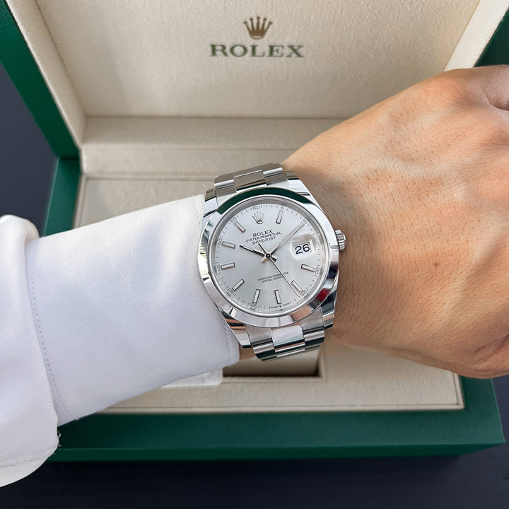 Rolex Datejust41 41mm Steel Silver Dial Stick Markers 2025 Ref m126300-0003 (#876)