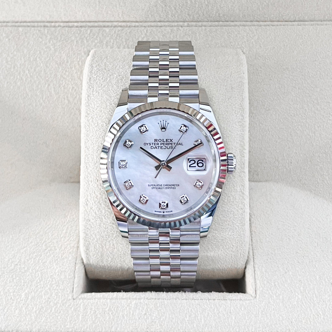 Rolex Datejust36 36mm Steel MOP Dial Diamond Markers 2024 Ref m126234-0019 (#877)