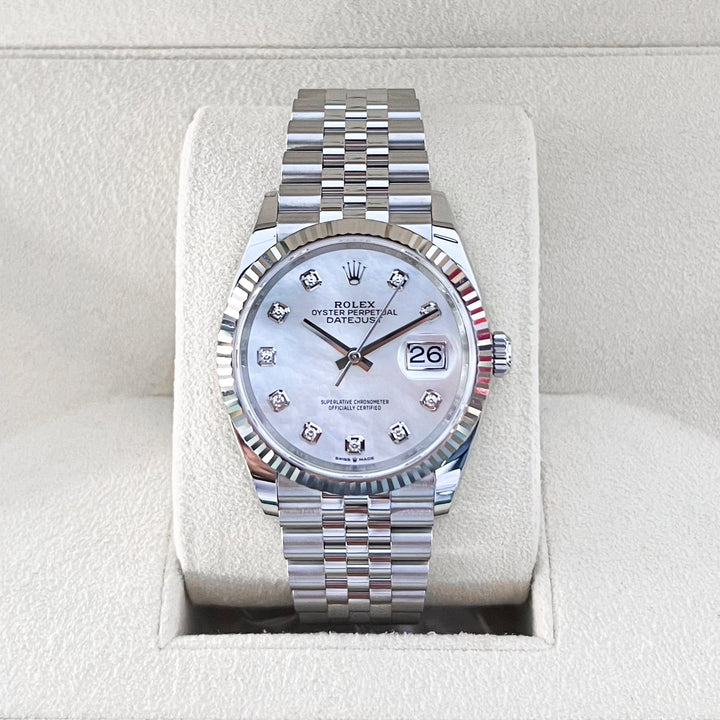 Rolex Datejust36 36mm Steel MOP Dial Diamond Markers 2024 Ref m126234-0019 (#877)
