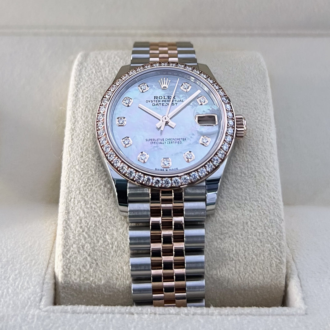 Rolex Datejust31 31mm Steel/RG MOP Dial Diamond Markers 2024 Ref m278381rbr-0026 (#878)