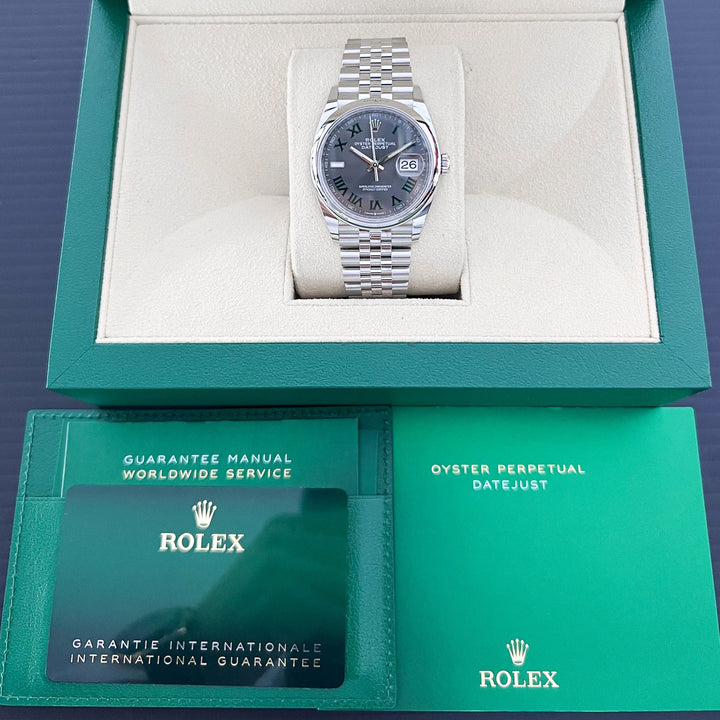 Rolex Datejust36 36mm Steel Slate Dial Numeral Markers 2025 Ref m126200-0017 (#891)