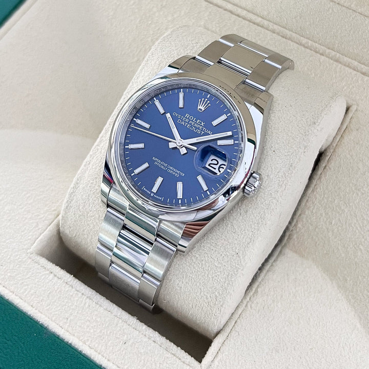 Rolex Datejust36 36mm Steel Blue Dial Stick Markers 2024 Ref m126200-0006 (#893)