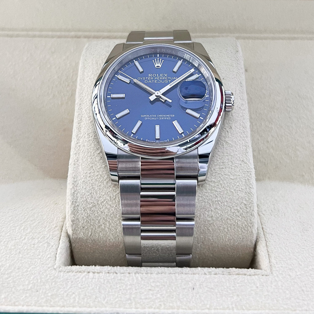 Rolex Datejust36 36mm Steel Blue Dial Stick Markers 2024 Ref m126200-0006 (#893)