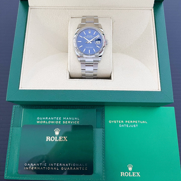 Rolex Datejust36 36mm Steel Blue Dial Stick Markers 2024 Ref m126200-0006 (#893)
