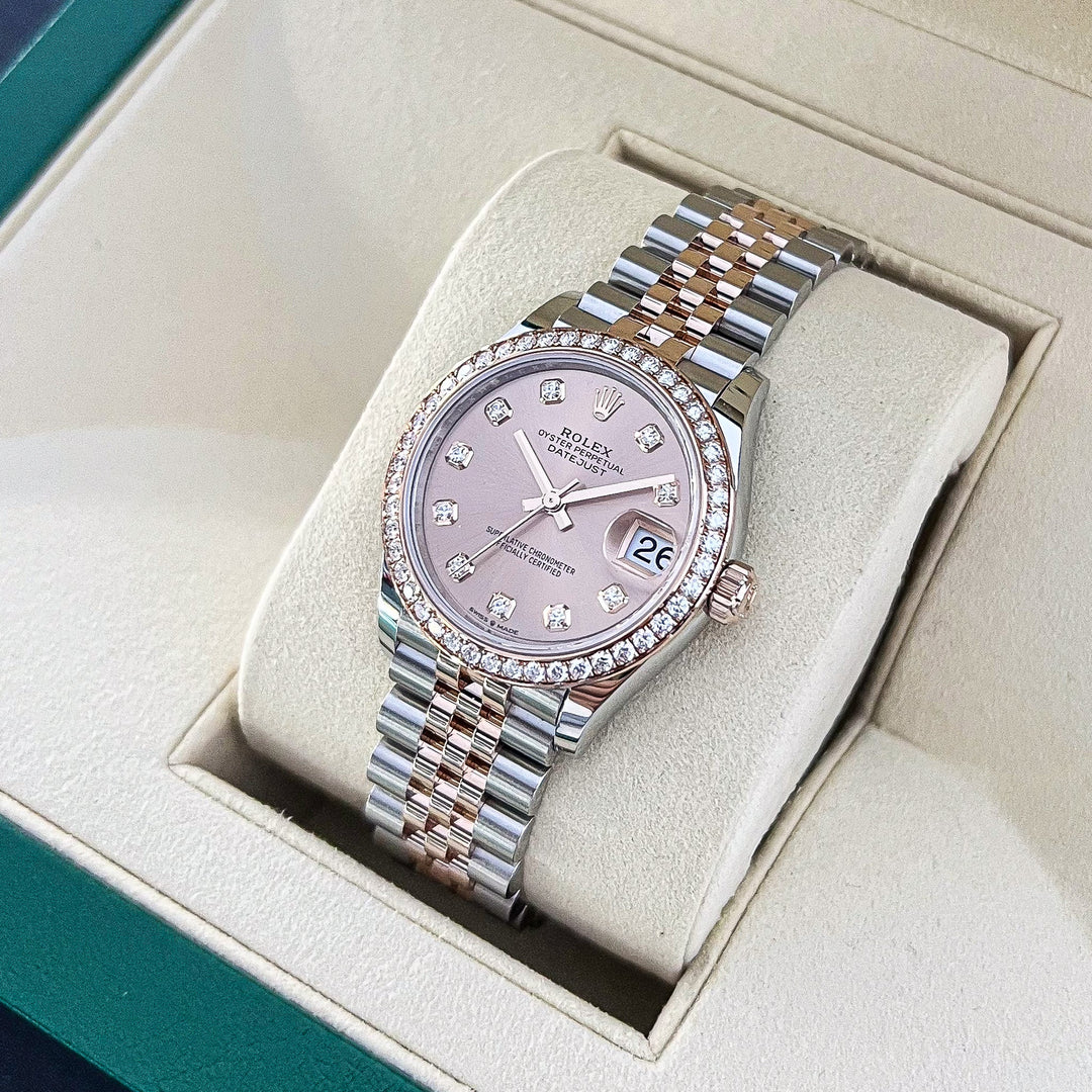 Rolex Datejust31 31mm Steel/RG Rosé Dial Diamond Markers 2025 Ref m278381rbr-0024 (#890)
