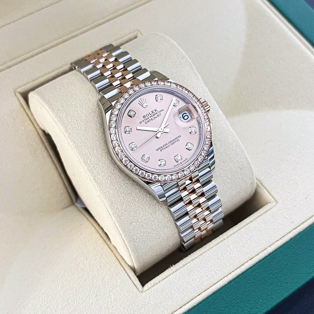 Rolex Datejust31 31mm Steel/RG Rosé Dial Diamond Markers 2025 Ref m278381rbr-0024 (#890)