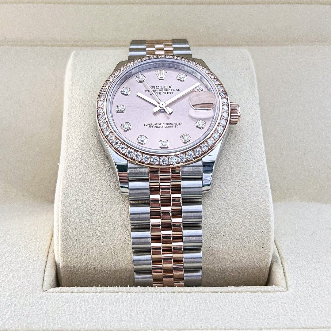 Rolex Datejust31 31mm Steel/RG Rosé Dial Diamond Markers 2025 Ref m278381rbr-0024 (#890)