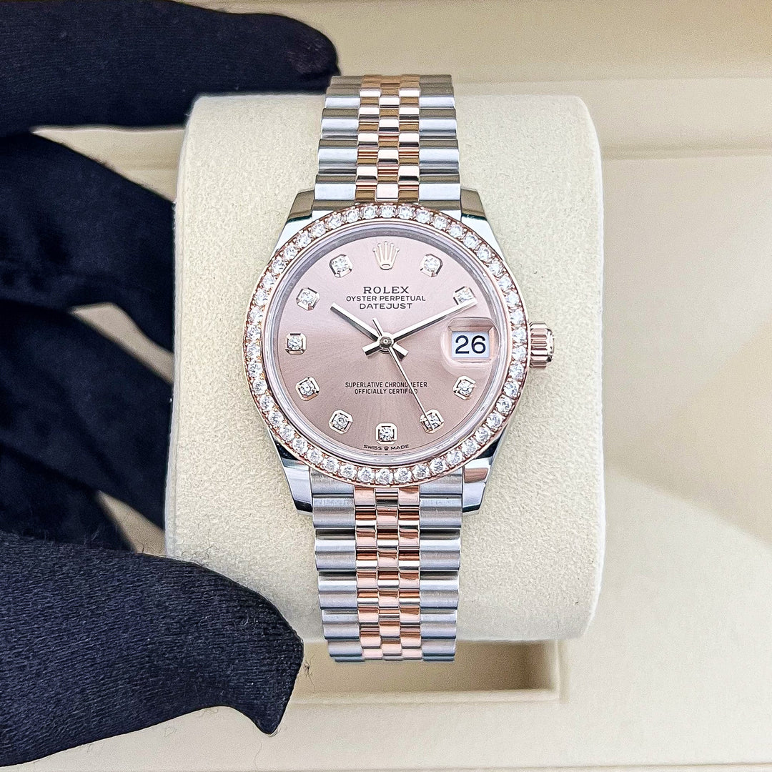 Rolex Datejust31 31mm Steel/RG Rosé Dial Diamond Markers 2025 Ref m278381rbr-0024 (#890)