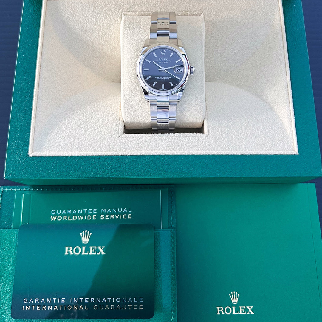Rolex Datejust31 31mm Steel Dark Grey Dial Stick Markers 2025 Ref m278240-0009 (#892)