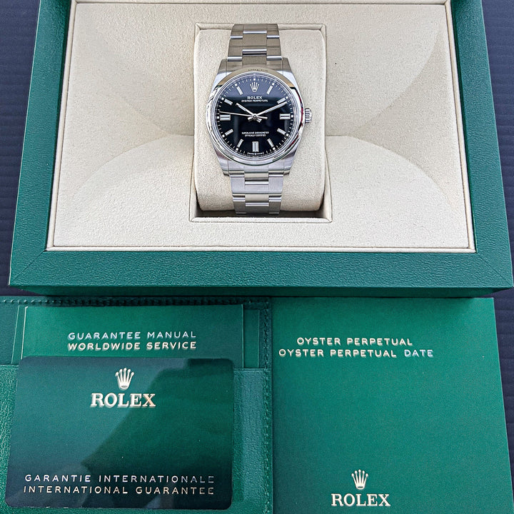 Rolex Oyster Perpetual36 36mm Steel Black Dial Stick Markers 2025 Ref m126000-0002 (#894)