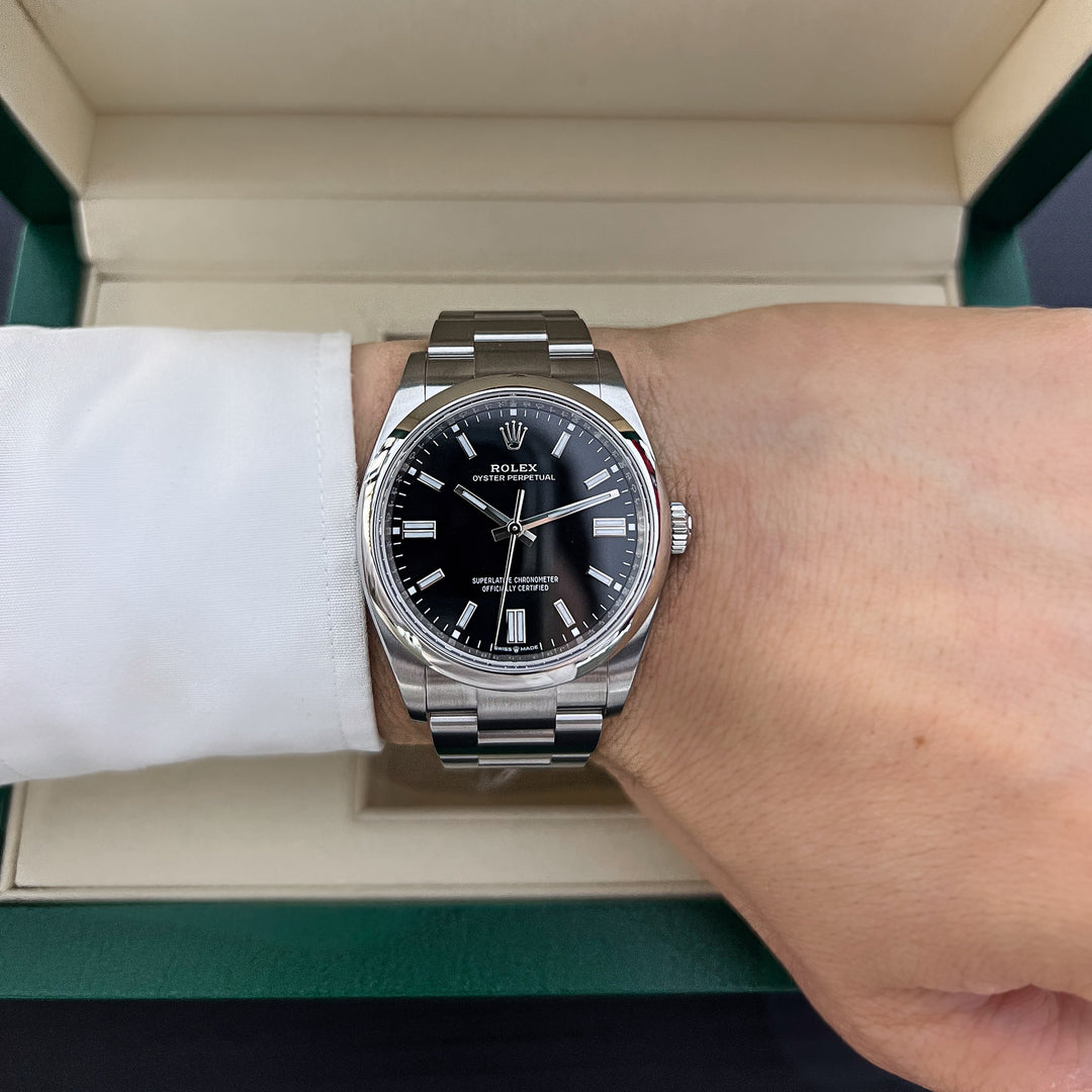Rolex Oyster Perpetual36 36mm Steel Black Dial Stick Markers 2025 Ref m126000-0002 (#894)