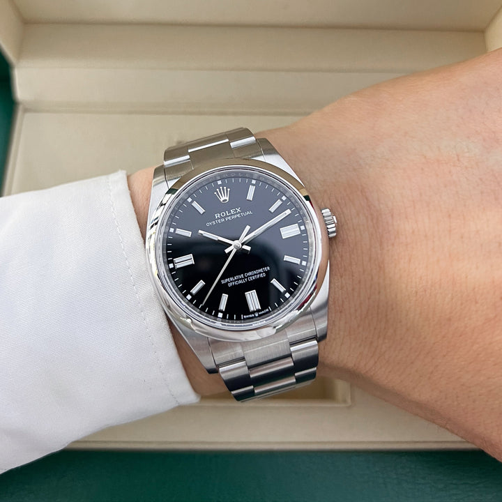 Rolex Oyster Perpetual36 36mm Steel Black Dial Stick Markers 2025 Ref m126000-0002 (#894)