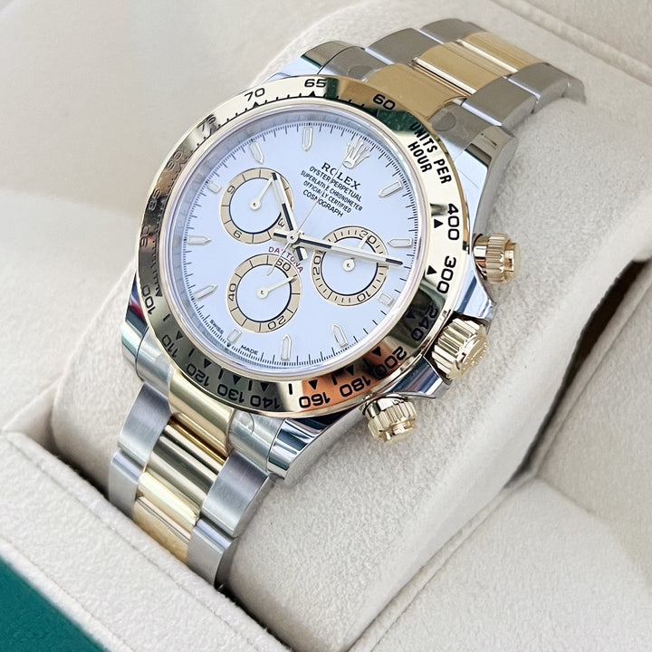 Rolex Daytona 40mm Steel/YG White Dial Stick Markers 2025 Ref m126503-0001 (#884)