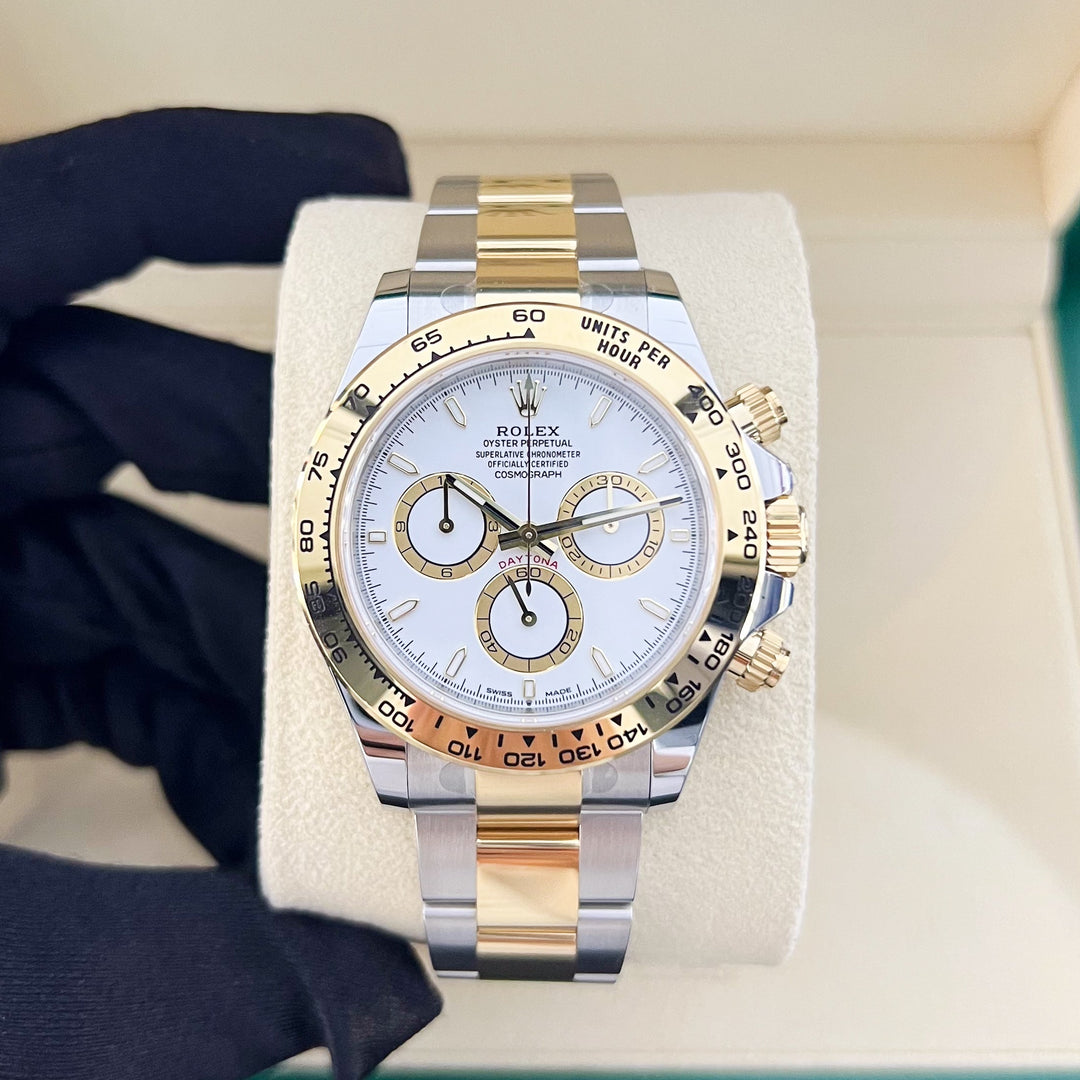 Rolex Daytona 40mm Steel/YG White Dial Stick Markers 2025 Ref m126503-0001 (#884)