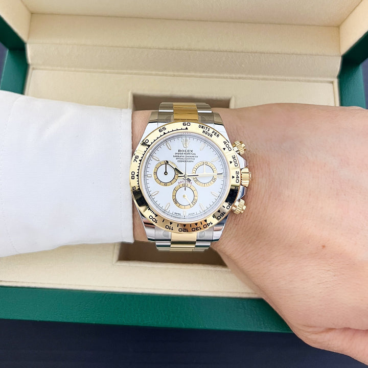 Rolex Daytona 40mm Steel/YG White Dial Stick Markers 2025 Ref m126503-0001 (#884)