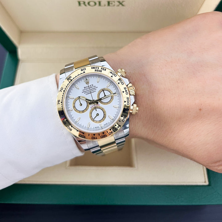 Rolex Daytona 40mm Steel/YG White Dial Stick Markers 2025 Ref m126503-0001 (#884)