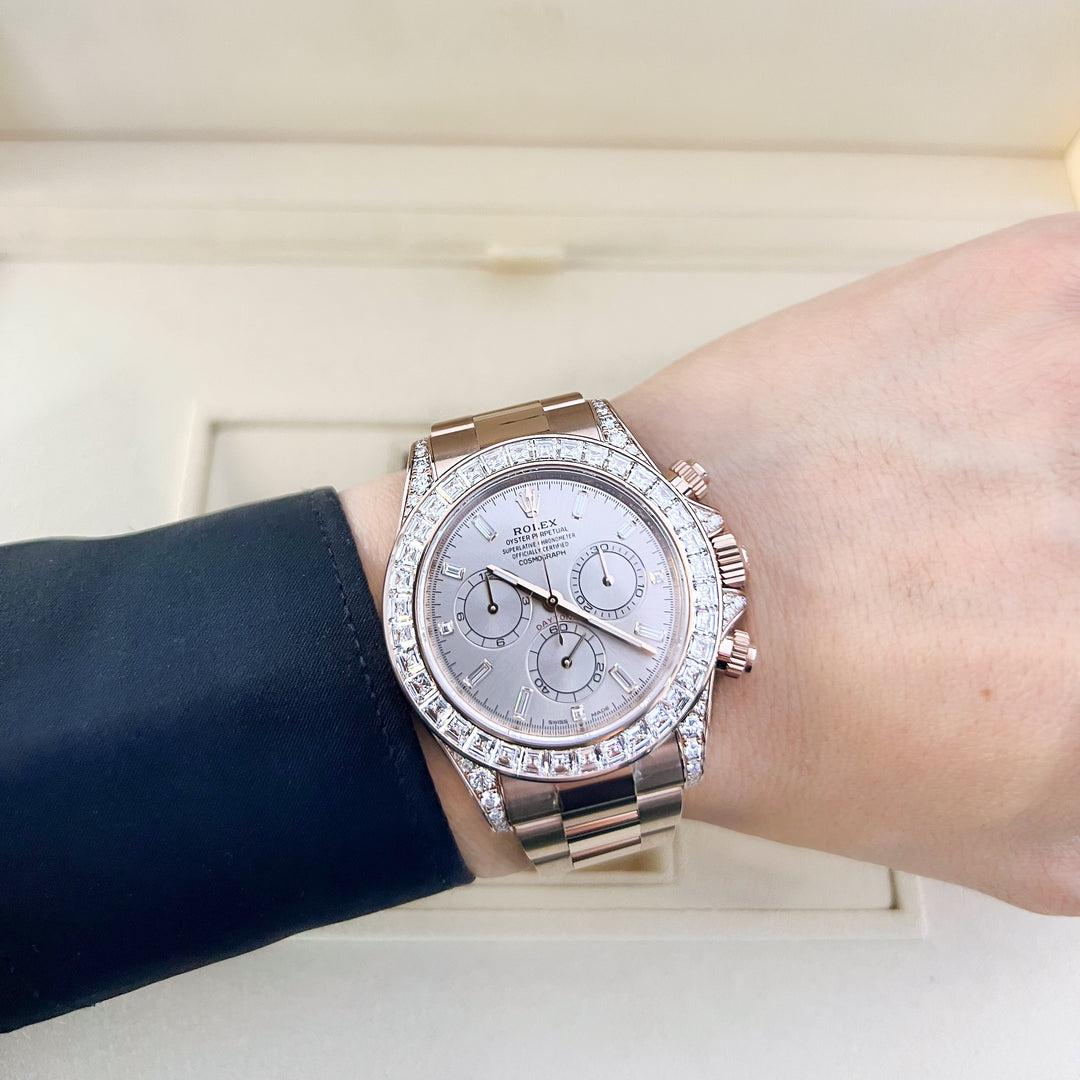 Rolex Cosmograph Daytona 40mm RG Sundust Dial Diamond Markers 2024 Ref m126595tbr-0001 (#823)