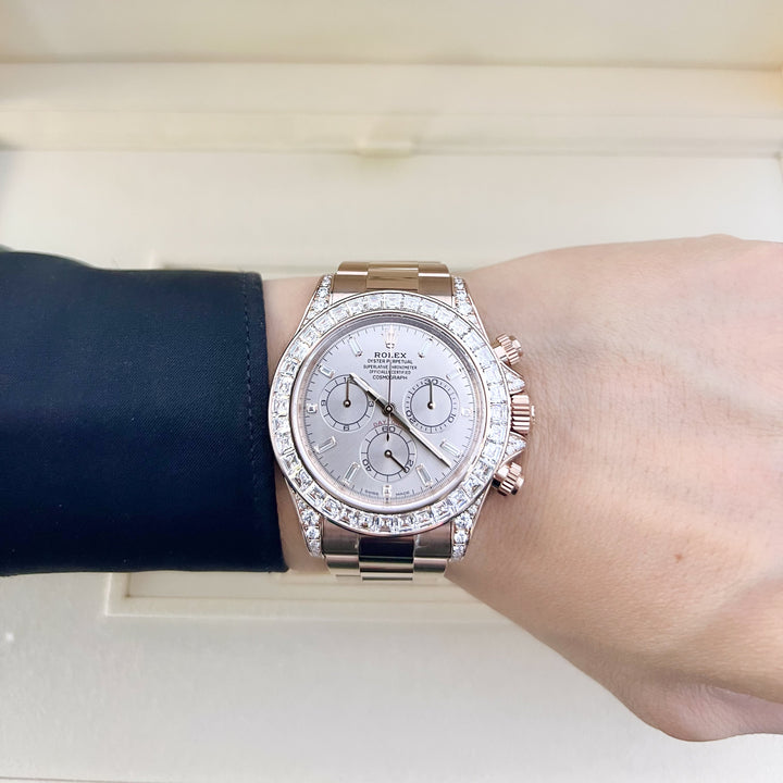 Rolex Cosmograph Daytona 40mm RG Sundust Dial Diamond Markers 2024 Ref m126595tbr-0001 (#823)