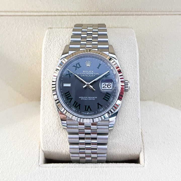 Rolex Datejust36 36mm 'Wimbledon' Steel/WG Slate Dial Numeral Markers 2024 Ref m126234-0045 (#926)