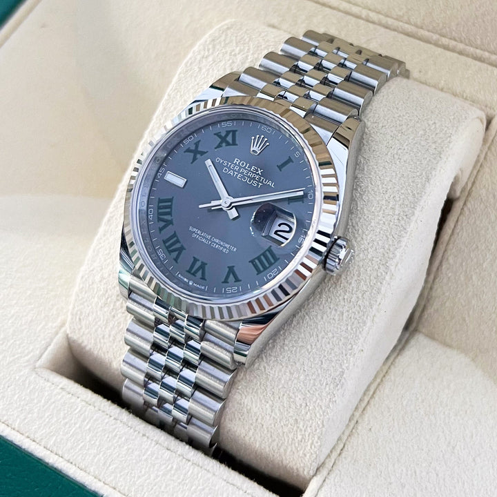 Rolex Datejust36 36mm 'Wimbledon' Steel/WG Slate Dial Numeral Markers 2024 Ref m126234-0045 (#926)