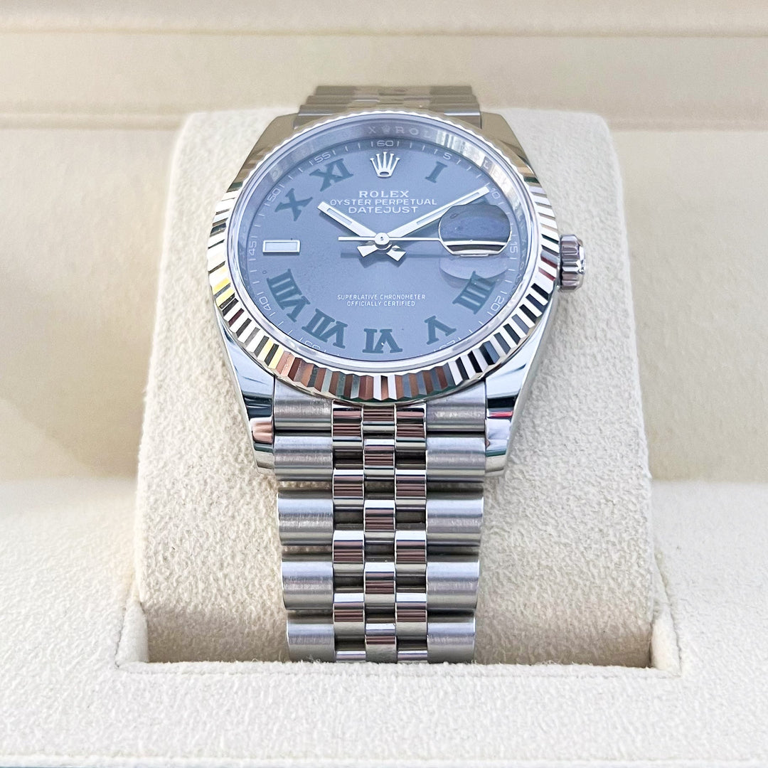 Rolex Datejust36 36mm 'Wimbledon' Steel/WG Slate Dial Numeral Markers 2024 Ref m126234-0045 (#926)