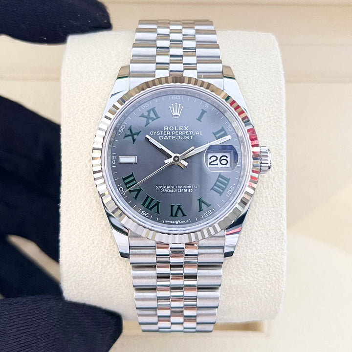 Rolex Datejust36 36mm 'Wimbledon' Steel/WG Slate Dial Numeral Markers 2024 Ref m126234-0045 (#926)