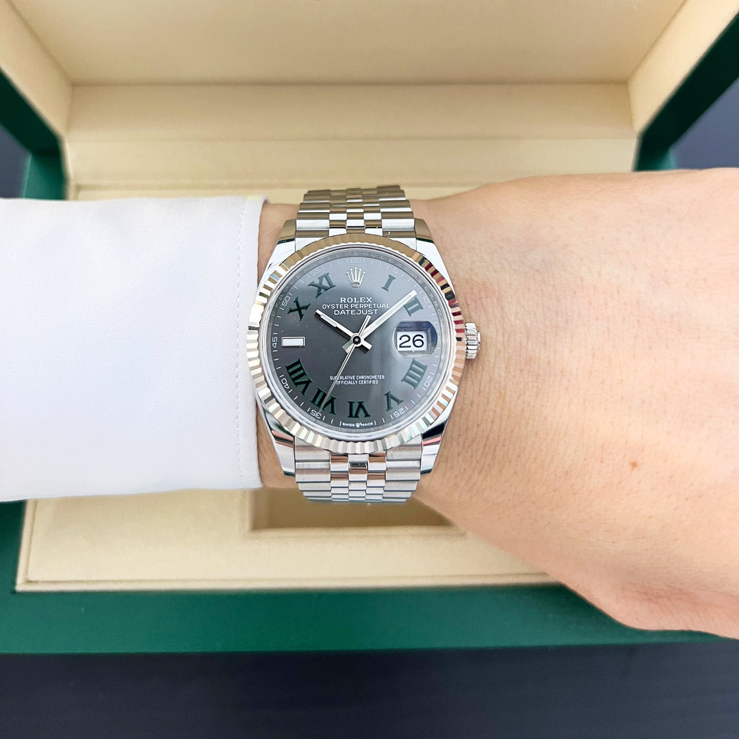 Rolex Datejust36 36mm 'Wimbledon' Steel/WG Slate Dial Numeral Markers 2024 Ref m126234-0045 (#926)