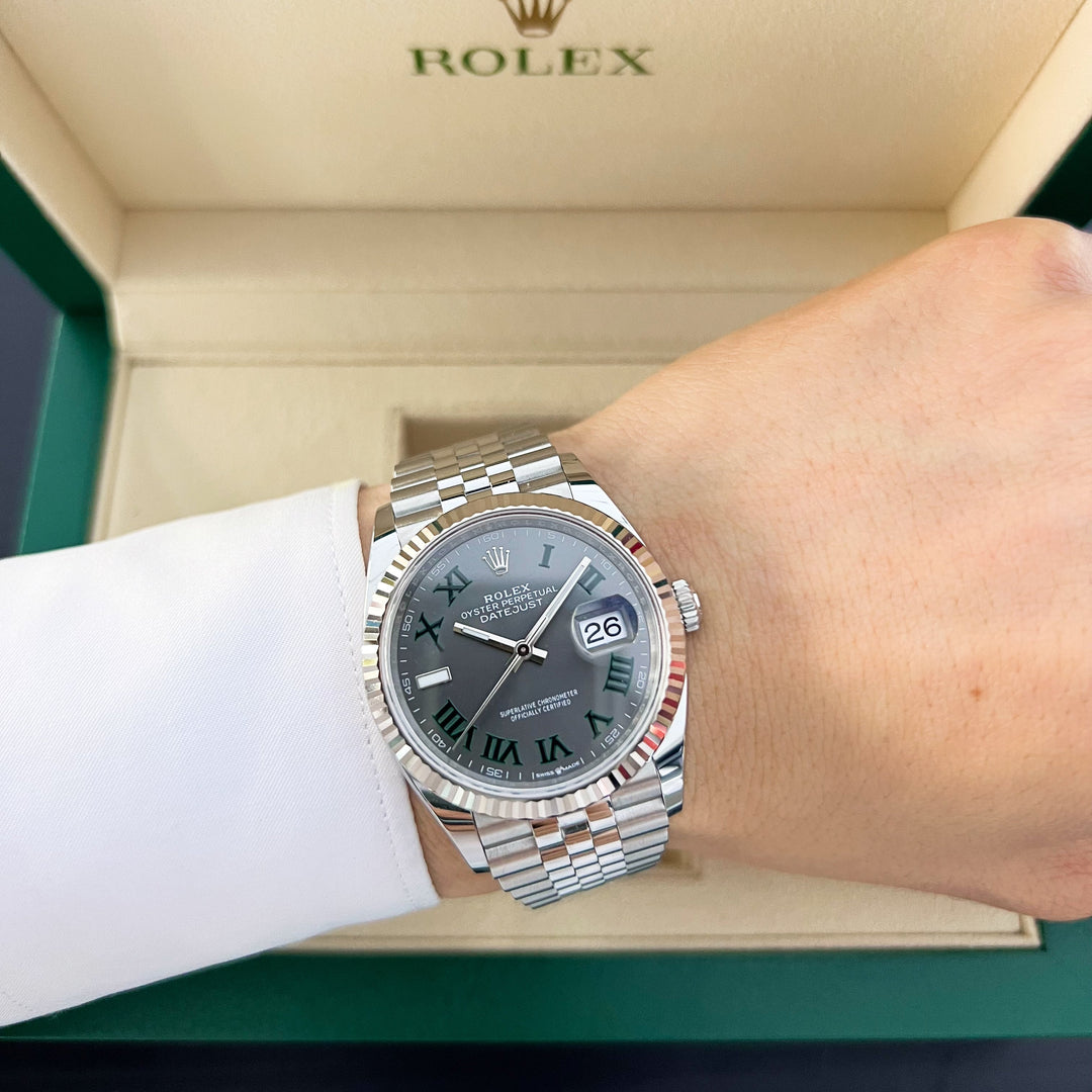 Rolex Datejust36 36mm 'Wimbledon' Steel/WG Slate Dial Numeral Markers 2024 Ref m126234-0045 (#926)