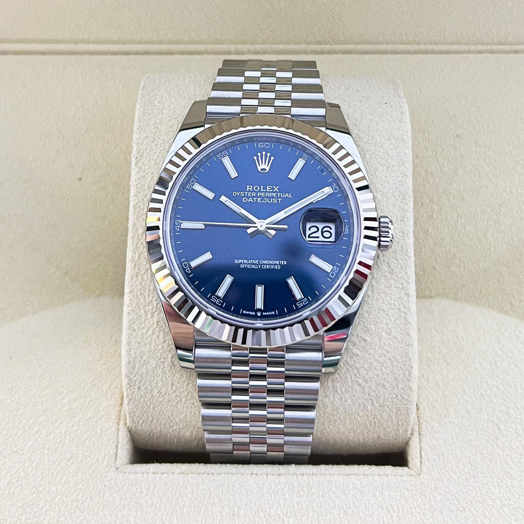 Rolex Datejust41 41mm Steel/WG Blue Dial Stick Markers 2025 Ref m126334-0002 (#916)